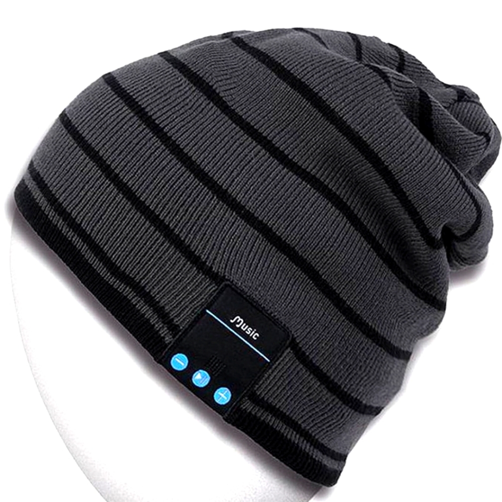Bluetooth Beanie by Rotibox Gray Black Beanie with Bluetooth